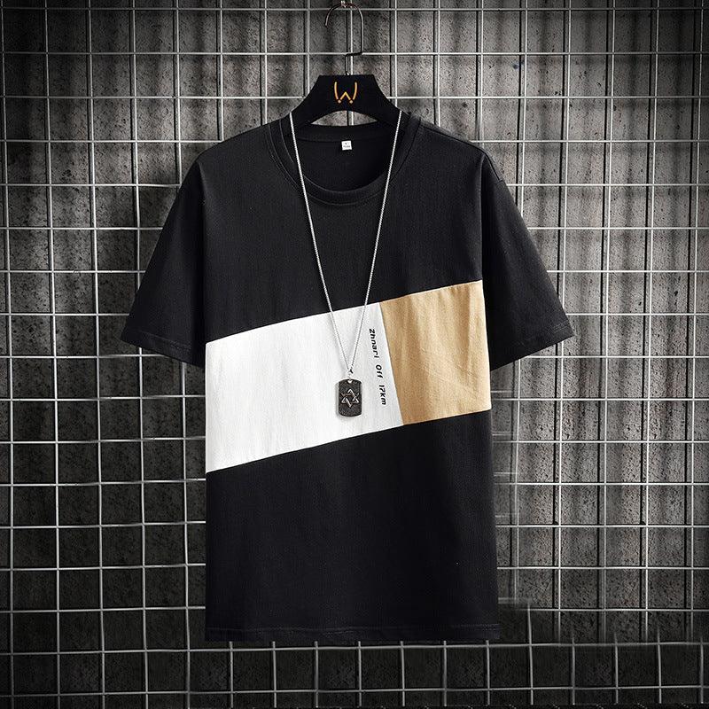 Summer Stitching Short-Sleeved T-Shirt Men's New Trend Casual T-Shirt - AL MONI EXPRESS