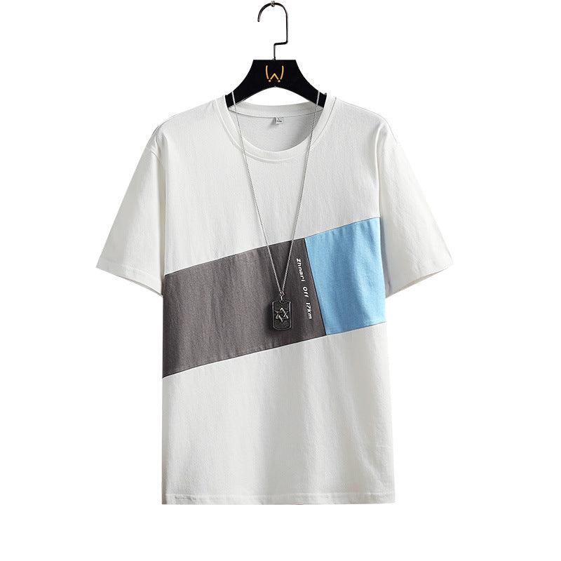 Summer Stitching Short-Sleeved T-Shirt Men's New Trend Casual T-Shirt - AL MONI EXPRESS