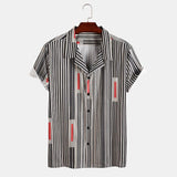 Summer Striped Men's Short Sleeve Thin Slim Fit - AL MONI EXPRESS