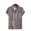 Summer Striped Men's Short Sleeve Thin Slim Fit - AL MONI EXPRESS