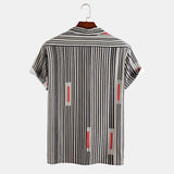 Summer Striped Men's Short Sleeve Thin Slim Fit - AL MONI EXPRESS