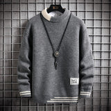 Sweater Men Fashion Autumn Winter Round Neck Warm - Almoni Express