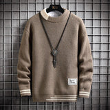 Sweater Men Fashion Autumn Winter Round Neck Warm - Almoni Express