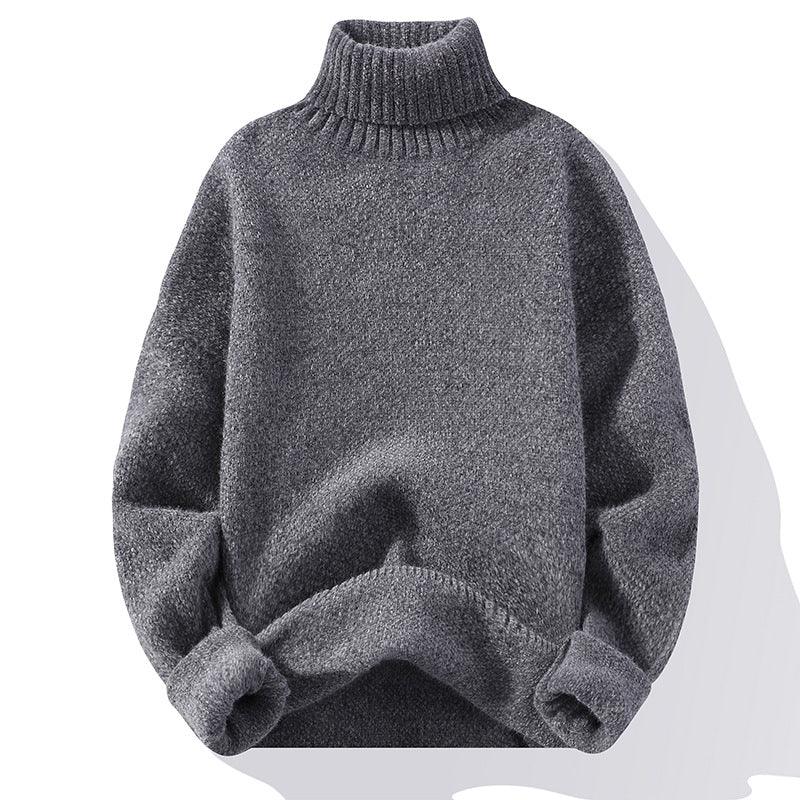 Sweater Soft Sweater Men's Slim-fit Thickened Pullover Bottoming Shirt - Almoni Express