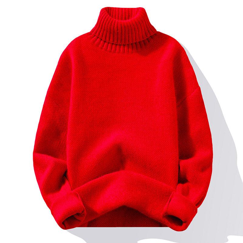 Sweater Soft Sweater Men's Slim-fit Thickened Pullover Bottoming Shirt - Almoni Express