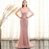 Temperament High-end Bride Fishtail Evening Dress Woman - Almoni Express