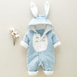 The new cotton padded cotton baby romper thickened chinchilla hooded cotton baby Onesies newborn go climbing clothes - Almoni Express