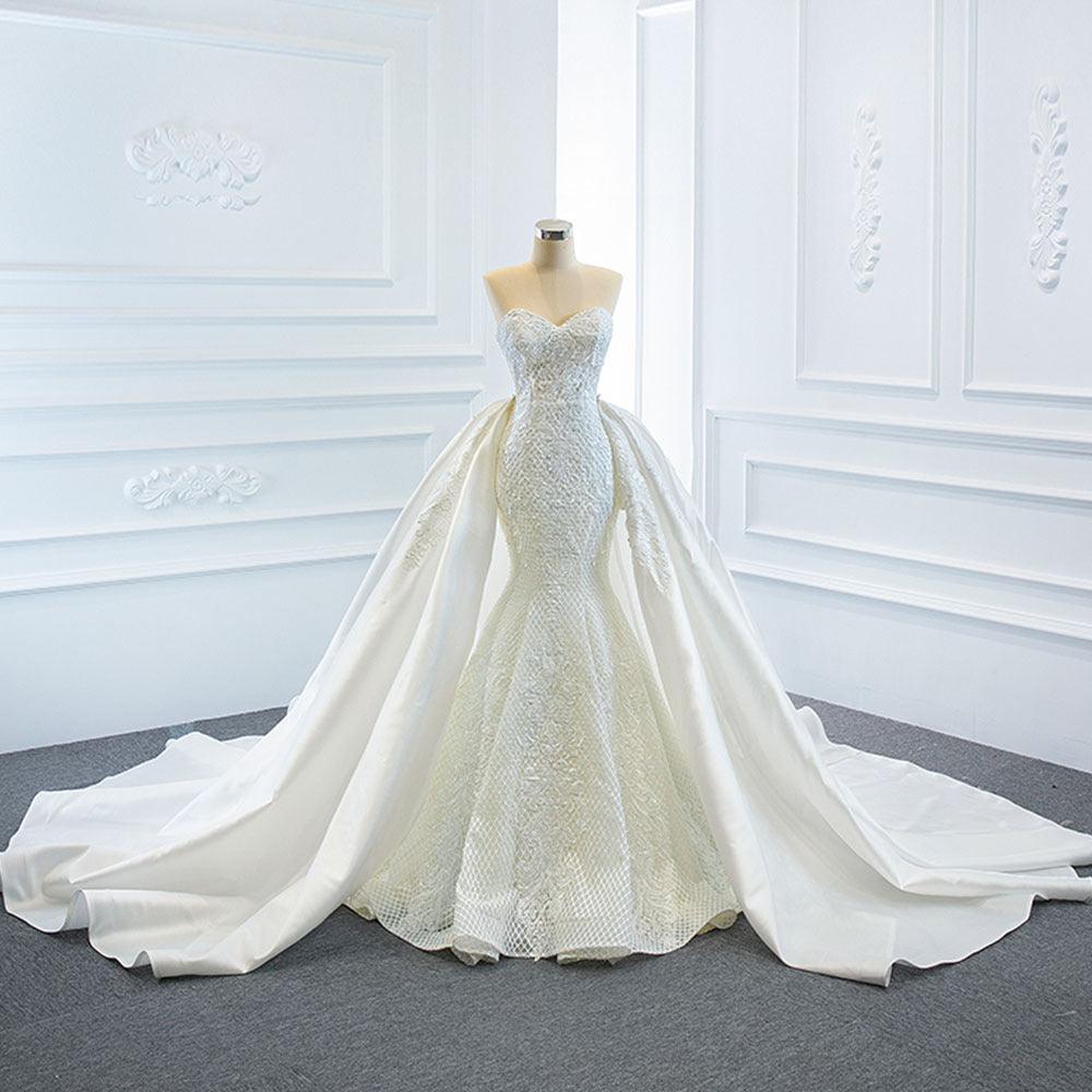 The Wedding Dress Wears Two Fishtail Tail Tube Tops, The Temperament Is Thin And Dreamy - Almoni Express