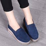 Thick-soled Flat Shoes Anti-slip Suede Height Increasing Shoes For Women - AL MONI EXPRESS