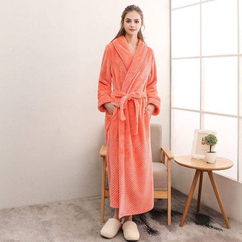 Thick waist velvet bathrobe - Almoni Express