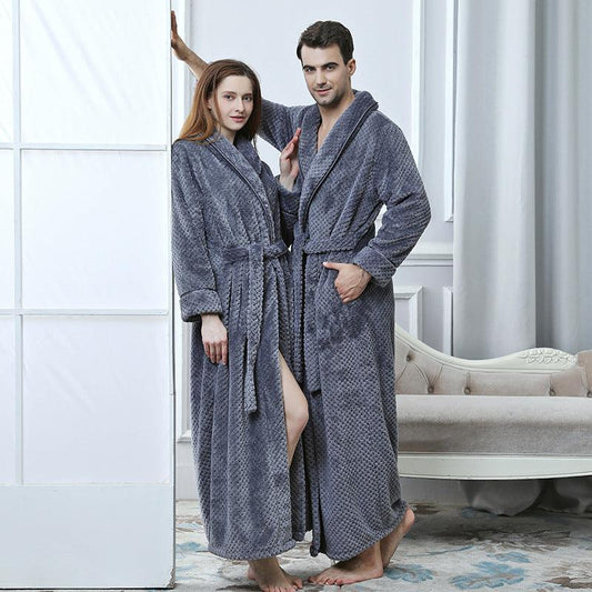 Thick waist velvet bathrobe - Almoni Express