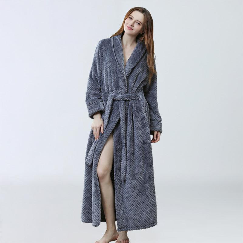 Thick waist velvet bathrobe - Almoni Express