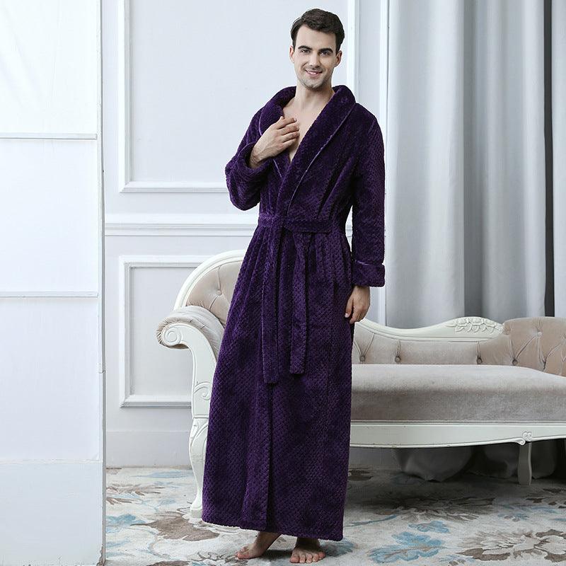 Thick waist velvet bathrobe - Almoni Express