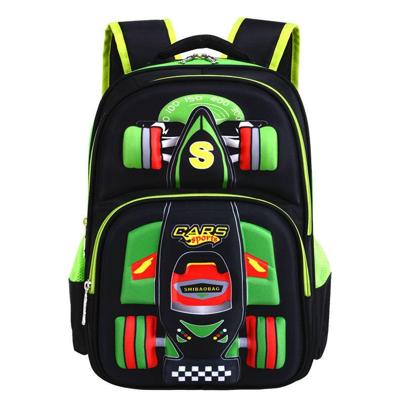 Three Dimensional Car Boys Primary School Trolley School Bag - Almoni Express