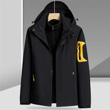 Three-in-one Removable Liner With Velvet Thickening Windproof Waterproof Jacket - AL MONI EXPRESS