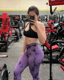 Tie Dye Leggings Women Fitness Yoga Pants Seamless Push Up Workout Tights Gym Sports Legging - AL MONI EXPRESS