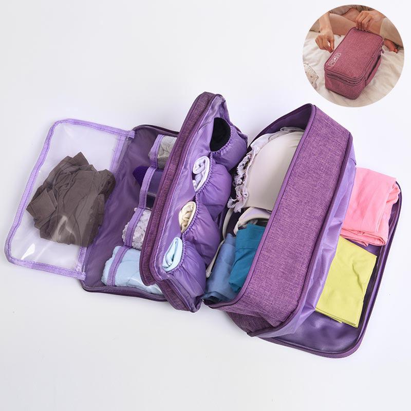 Travel Makeup Bags Women Multi-function 3-shelf Underwear Storage Bag - AL MONI EXPRESS