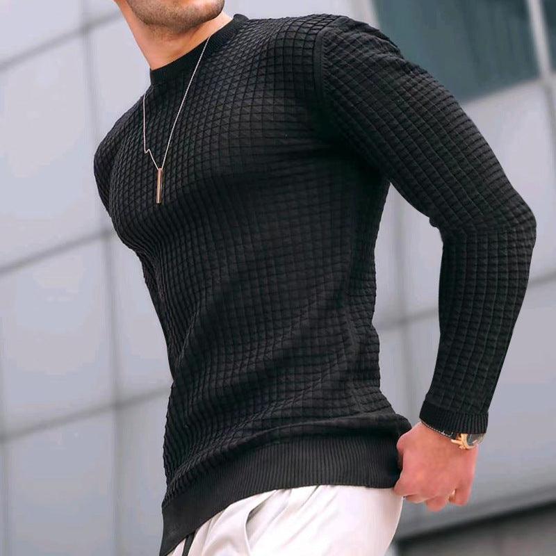 Trend Crew-neck Pullover Loose Knitted Long-sleeved Cotton Top - AL MONI EXPRESS