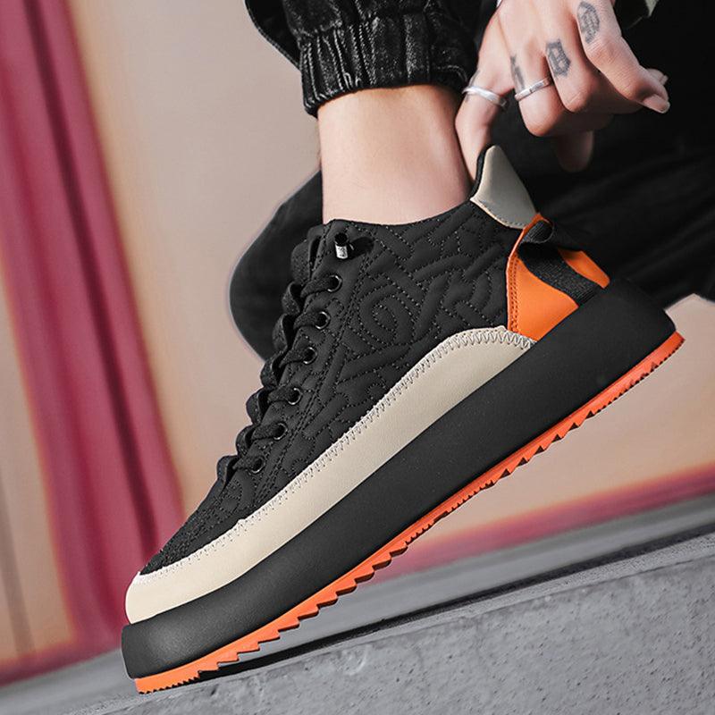 Trendy Color-blocked Sports Shoes Casual Lace Up Sneakers For Men Fashion Comfortable Versatile Thick-soled Walking Running Shoes - AL MONI EXPRESS