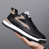 Trendy Lace-up Sneakers Casual Shoes Men's Fashion Versatile Round-toe Flat-soled Outdoor Casual Walking Running Shoes Students - AL MONI EXPRESS