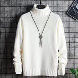 Turtleneck Sweater Men Korean Style Trend Thick Winter - Almoni Express