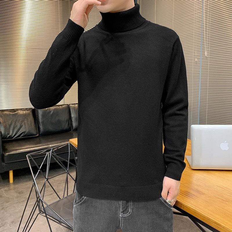 Turtleneck Sweater Plus Velvet Knitting Trend Of Self-cultivation All-match - Almoni Express