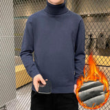 Turtleneck Sweater Plus Velvet Knitting Trend Of Self-cultivation All-match - Almoni Express