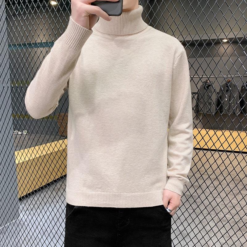 Turtleneck Sweater Plus Velvet Knitting Trend Of Self-cultivation All-match - Almoni Express