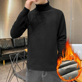 Turtleneck Sweater Plus Velvet Knitting Trend Of Self-cultivation All-match - Almoni Express