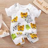 Two-piece Baby Clothes Clothing Summer Newborn Thin Baby Going Out Clothes Cartoon Strap Children's Suit - Almoni Express