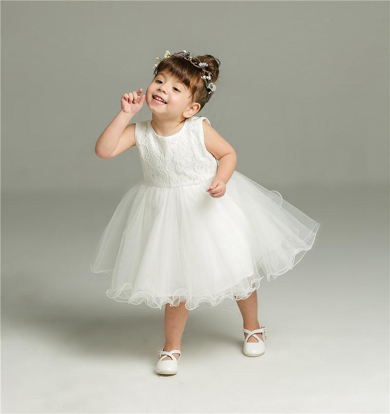 Two Sets Of Female Baby, Baby, One Year Old, 100 Days Wedding Dress, Princess Silk Dress - Almoni Express