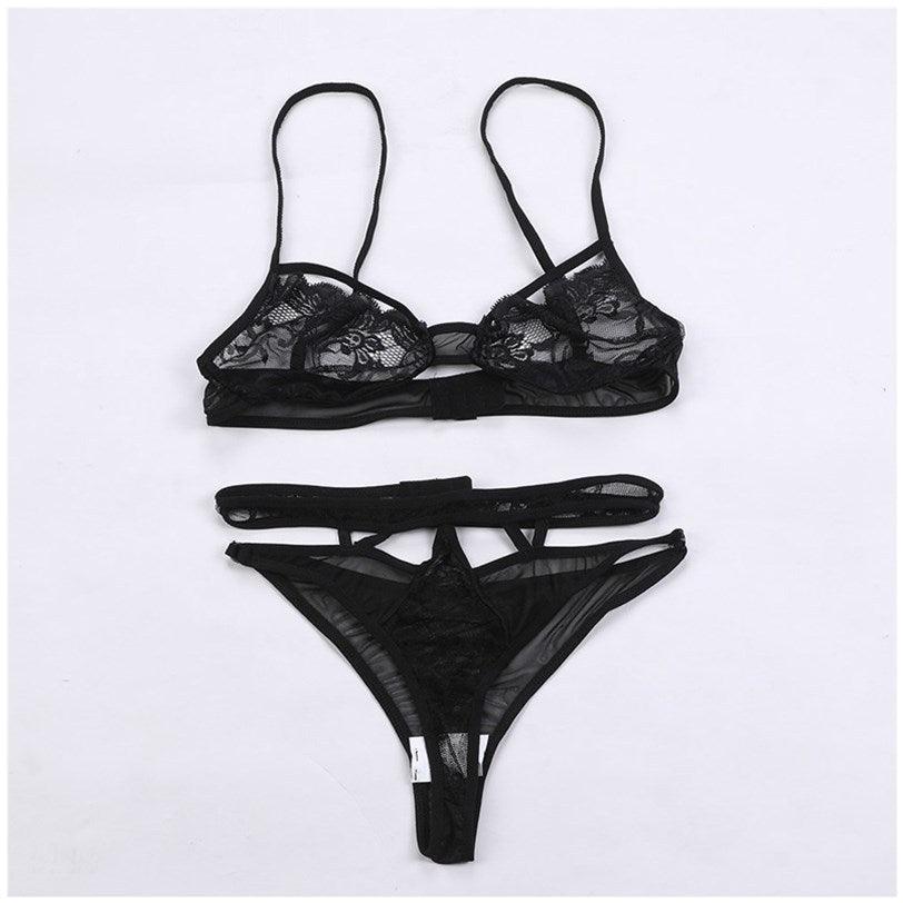 Up And Down Split Two-piece Suit Hollow Out Sexy Lingerie - AL MONI EXPRESS