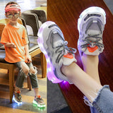 USB Charging Glowing Girls Sneakers Children Casual Shoes - Almoni Express