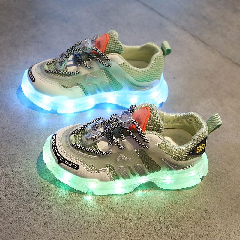 USB Charging Glowing Girls Sneakers Children Casual Shoes - Almoni Express