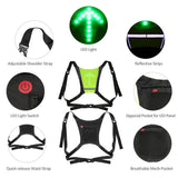 USB Rechargeable Reflective Vest Backpack with LED Turn Signal Light Remote Control Outdoor Sport Safety Bag Gear for Cycling - AL MONI EXPRESS