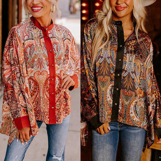 Vintage Printed Loose Street Fashion Tops - AL MONI EXPRESS