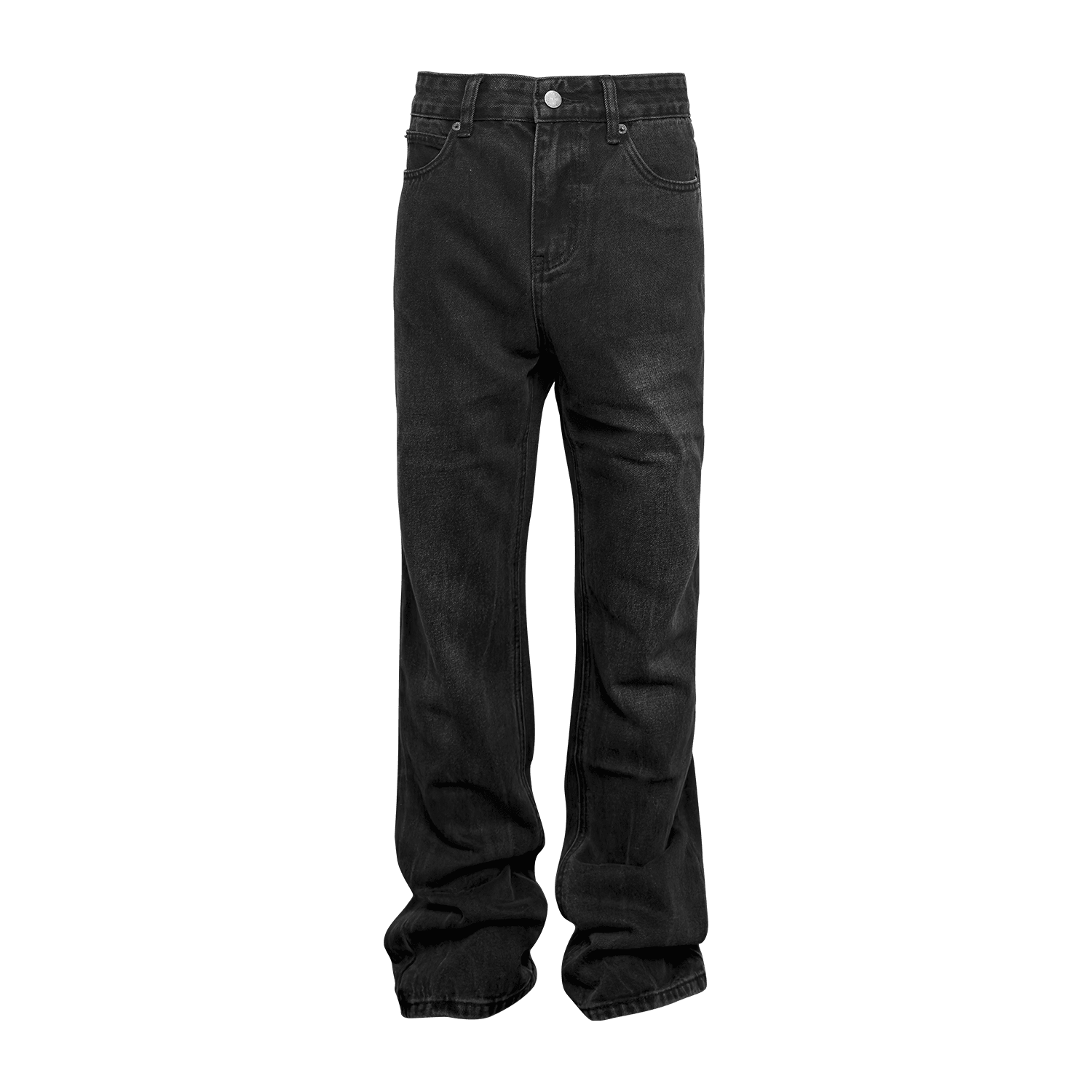 Washed Cracked Black Fit Denim Trousers - AL MONI EXPRESS