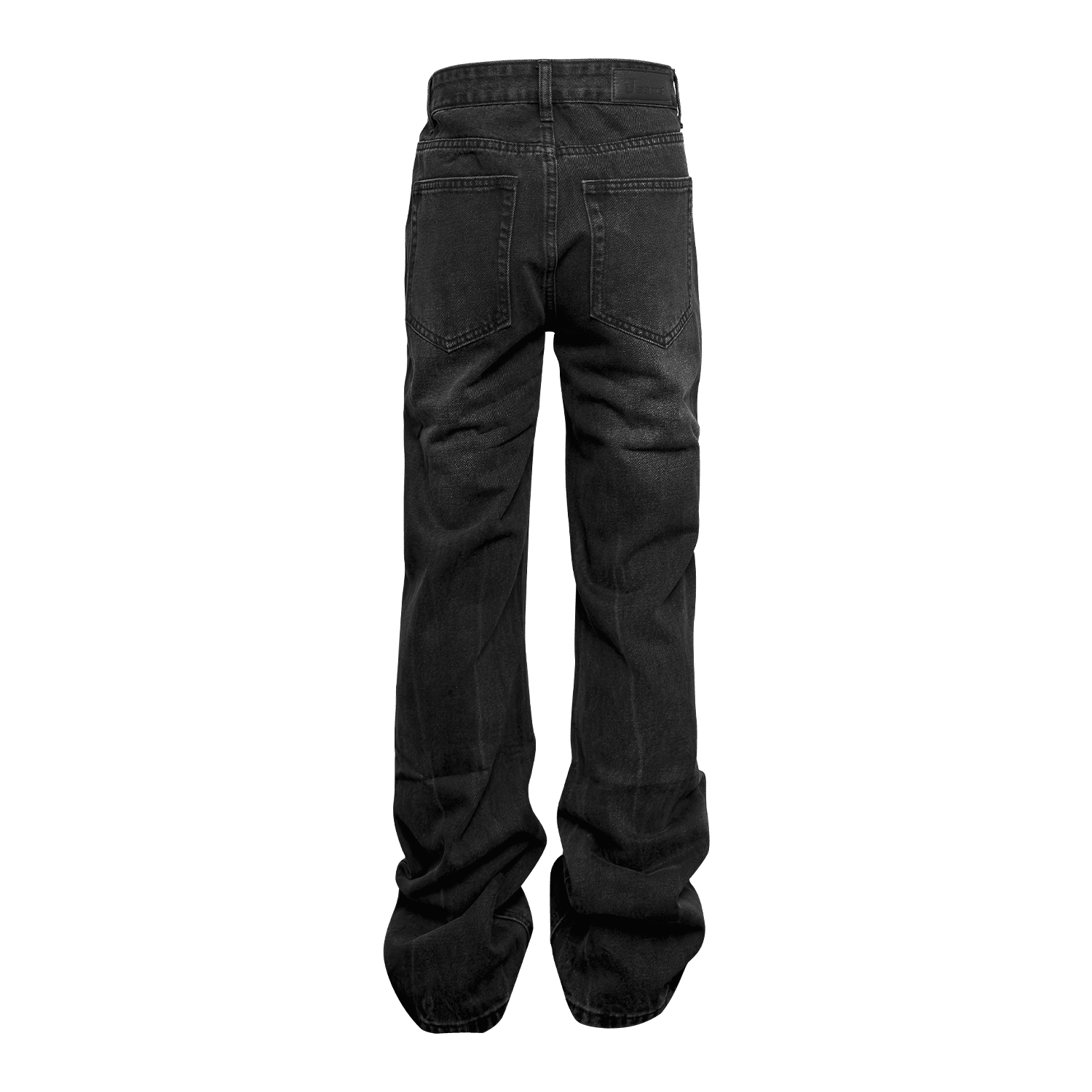 Washed Cracked Black Fit Denim Trousers - AL MONI EXPRESS