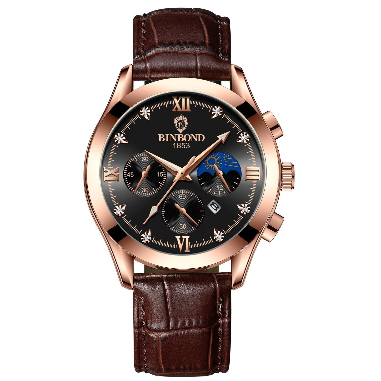 Waterproof Luminous Calendar Men's Fashion Genuine Leather Watch - AL MONI EXPRESS