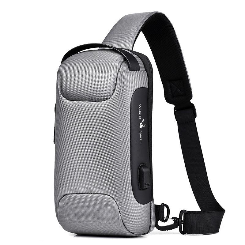 Waterproof USB Anti-theft Bag Men Oxford Crossbody Shoulder Bag Sling Multifunction Short Travel Messenger Chest Pack - AL MONI EXPRESS