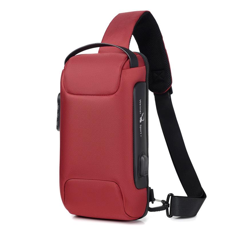 Waterproof USB Anti-theft Bag Men Oxford Crossbody Shoulder Bag Sling Multifunction Short Travel Messenger Chest Pack - AL MONI EXPRESS