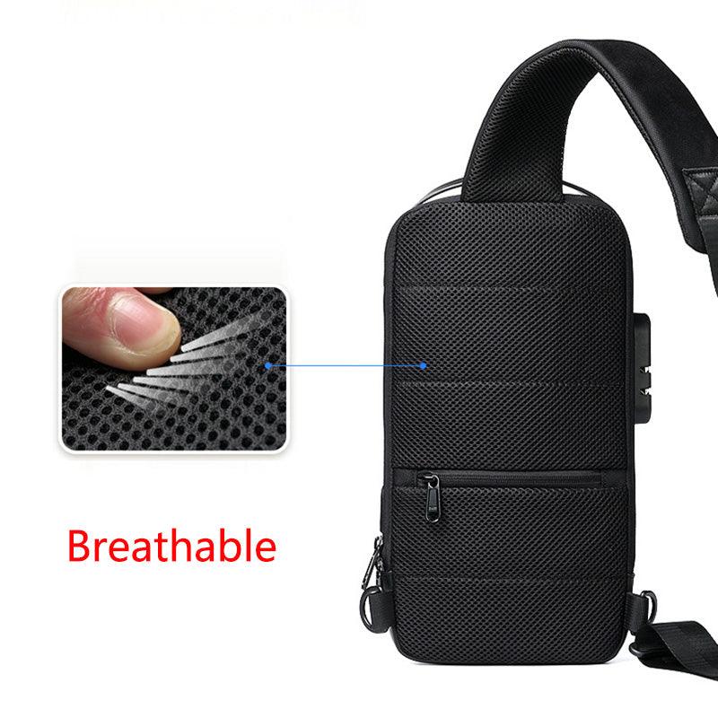 Waterproof USB Anti-theft Bag Men Oxford Crossbody Shoulder Bag Sling Multifunction Short Travel Messenger Chest Pack - AL MONI EXPRESS