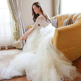 Wedding Dress Bride Lace Sleeves Dress - Almoni Express