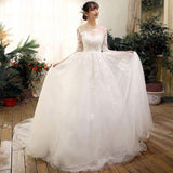 Wedding Dress Bride Lace Sleeves Dress - Almoni Express