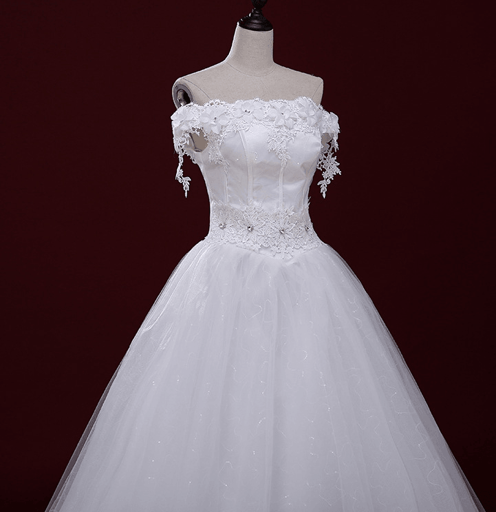 Wedding Dresses Strapless Lace - Almoni Express