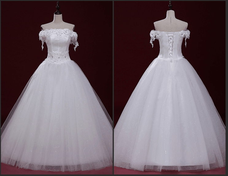 Wedding Dresses Strapless Lace - Almoni Express