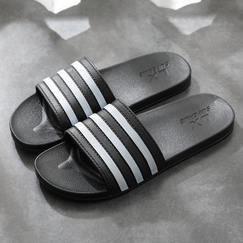 White Stripes Slippers For Women And Men Bathroom Slippers Home Shoes - AL MONI EXPRESS