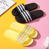 White Stripes Slippers For Women And Men Bathroom Slippers Home Shoes - AL MONI EXPRESS