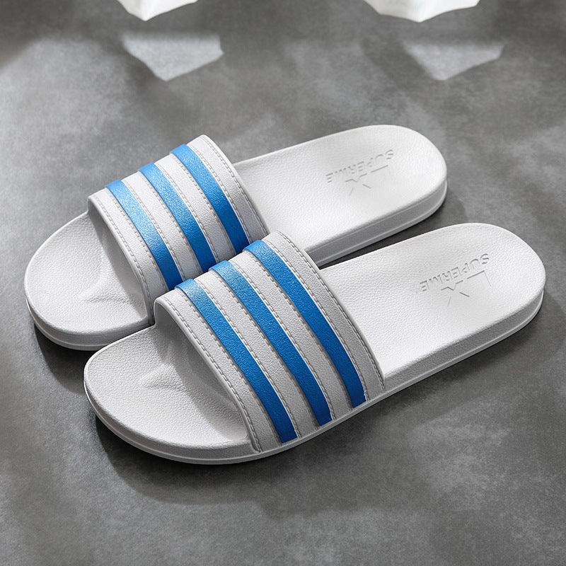 White Stripes Slippers For Women And Men Bathroom Slippers Home Shoes - AL MONI EXPRESS