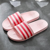 White Stripes Slippers For Women And Men Bathroom Slippers Home Shoes - AL MONI EXPRESS